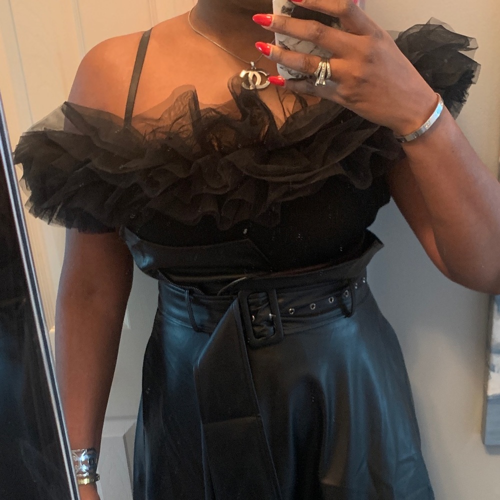 Ruffle affair body suit